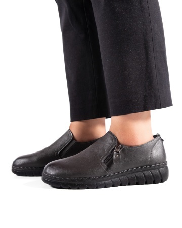 Pantofi dama casual gri din piele ecologica 3215 - Img 2