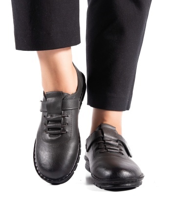 Pantofi dama casual gri din piele ecologica D2506 - Img 3