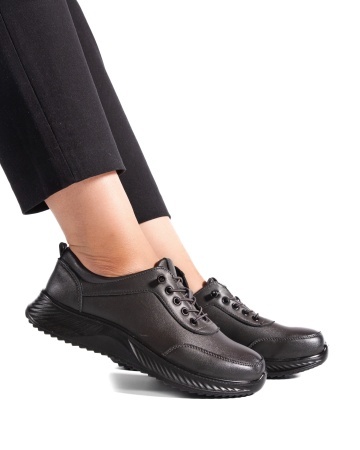 Pantofi dama casual gri din piele ecologica J03