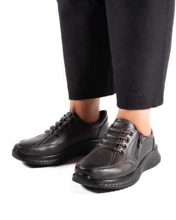Pantofi dama casual gri din piele ecologica J12 - Img 3