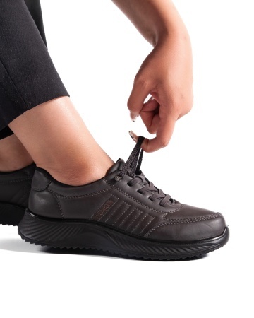Pantofi dama casual gri din piele ecologica J15