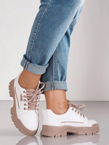 Pantofi dama casual kaki cu siret si talpa groasa H33 - Img 3