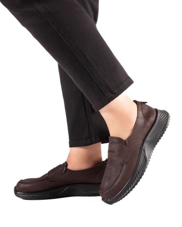 Pantofi dama casual maro din piele ecologica J65-26 - Img 4