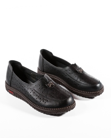 Pantofi dama casual Negri din Piele Ecologica Dzan - Img 5