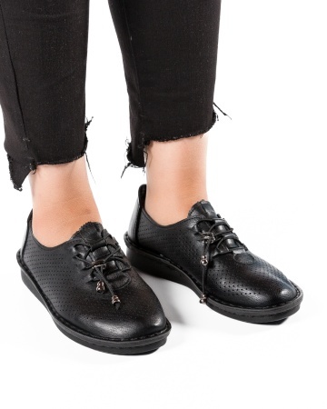 Pantofi dama casual Negri din Piele Ecologica Dzi