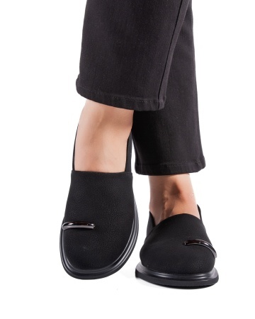 Pantofi dama casual negri din piele ecologica LF01-1 - Img 2