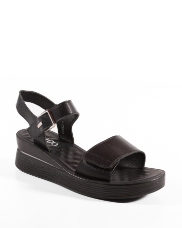 Sandale dama cu Platforma Negre din Piele Ecologica Ione - Img 6