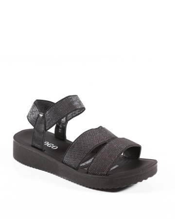 Sandale dama Negre glitter din Material elastic Ycai - Img 5