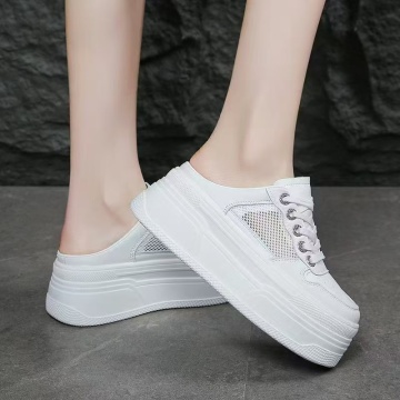 Sneakers dama albi cu talpa groasa 2835 - Img 2