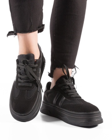 Sneakers dama cu platforma Negri din Piele Ecologica Tza - Img 3