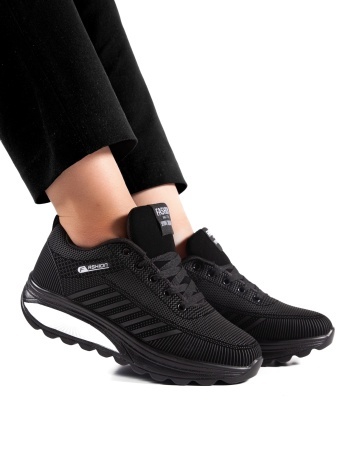 Sneakers dama negri cu alb din piele ecologica C20