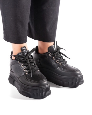 Sneakers dama negri cu platforma 7795 - Img 2