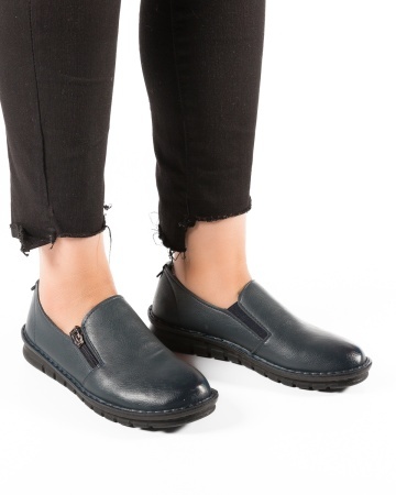 Pantofi dama bleumarin din Piele Ecologica Uaoo - Img 2