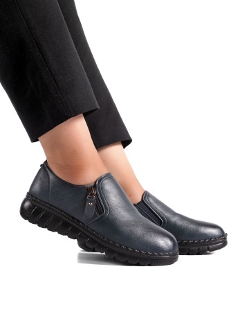 Pantofi dama casual bleumarin din piele ecologica 3215 - Img 2