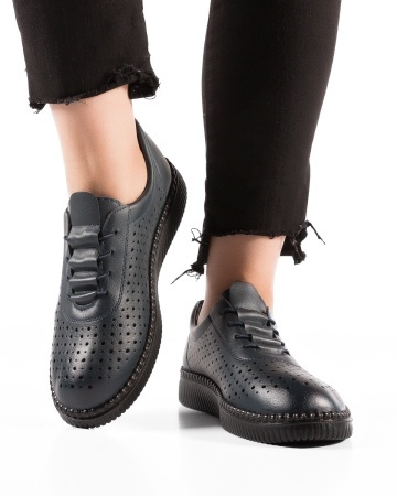 Pantofi dama casual Bleumarin din Piele Ecologica Dtt - Img 3