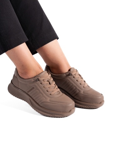 Pantofi dama casual camel din piele ecologica J15 - Img 2