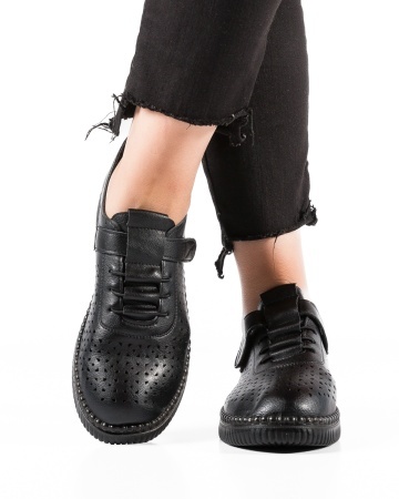 Pantofi dama casual Negri din Piele Ecologica Dra - Img 3