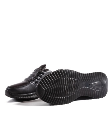 Pantofi dama casual negri din piele ecologica J01 - Img 7