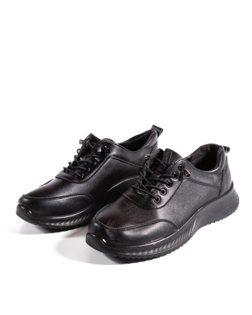 Pantofi dama casual negri din piele ecologica J03 - Img 5