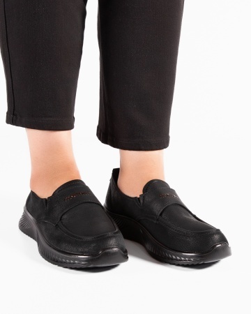 Pantofi dama casual negri din piele ecologica J65-1 - Img 2
