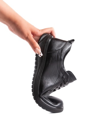 Pantofi dama casual negri din piele ecologica T521-marimi mari pana la 43 - Img 8