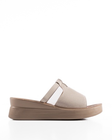 Papuci dama cu platforma Bej din Piele Ecologica Zug - Img 4