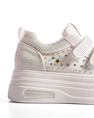 Sneakers dama albi cu platforma 6853 - Img 6