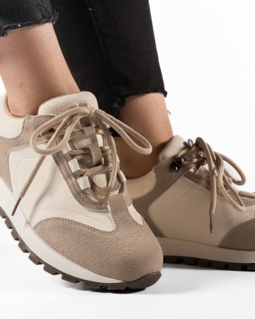 Sneakers dama Bej din Piele Ecologica Pkki - Img 3
