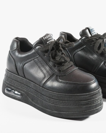 Sneakers dama cu platforma Negri din Piele Ecologica Pac - Img 6
