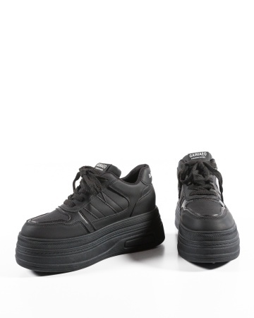 Sneakers dama cu platforma Negri din Piele Ecologica Pmal - Img 6