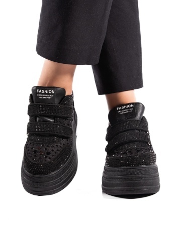 Sneakers dama negri cu platforma 6853 - Img 3