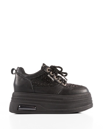 Sneakers dama Negri cu platforma din Piele Ecologica Pio - Img 4