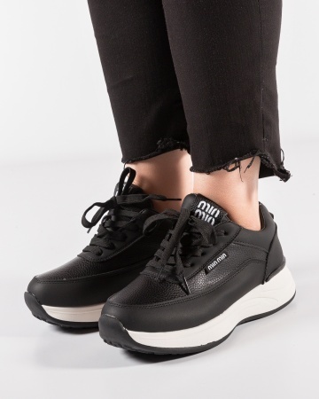 Sneakers dama Negri din Piele Ecologica Picuu