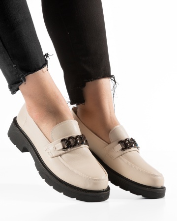 Pantofi dama casual Bej din Piele Ecologica Qina - Img 4