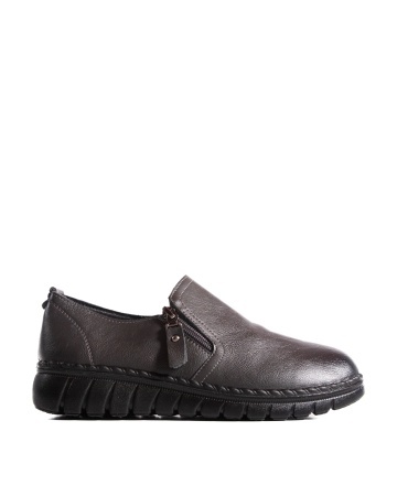 Pantofi dama casual gri din piele ecologica 3215 - Img 6