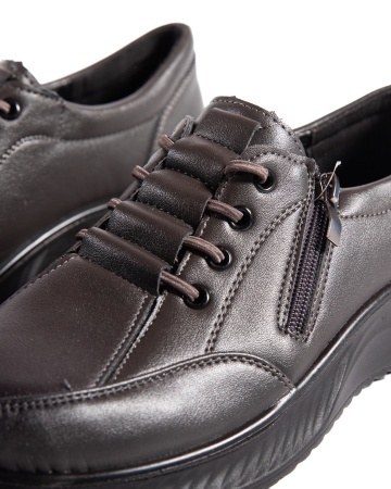 Pantofi dama casual gri din piele ecologica J12 - Img 7
