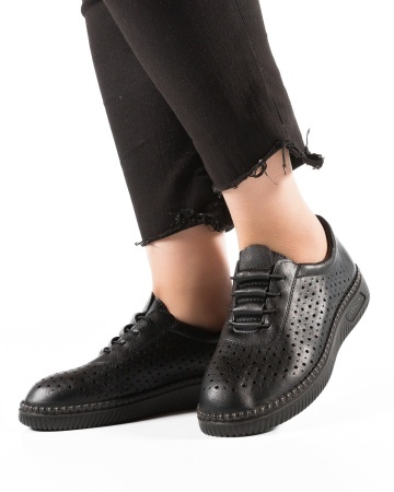 Pantofi dama casual Negri din Piele Ecologica Dtt - Img 4
