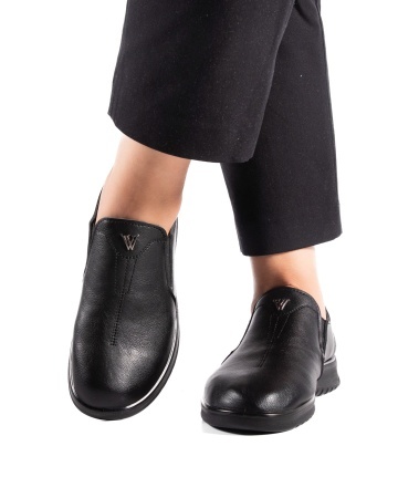 Pantofi dama casual negri din piele ecologica T05 - Img 4