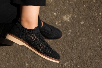 Pantofi dama Negri din Material texil dantelat Ecologic Vliz - Img 2