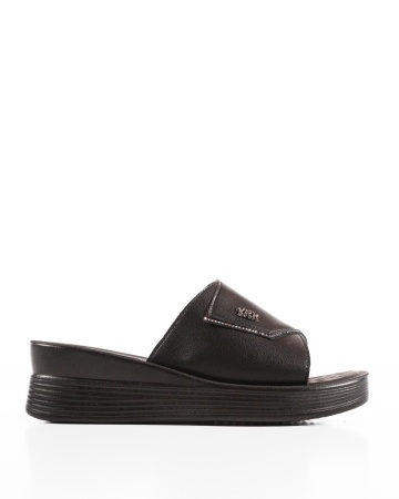 Papuci dama cu platforma Negri din Piele Ecologica Zulu - Img 4