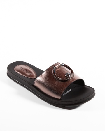 Papuci dama Gunmetal din Piele Ecologica Cai