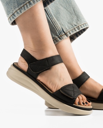Sandale dama Negre din Piele Ecologica Ylf - Img 3
