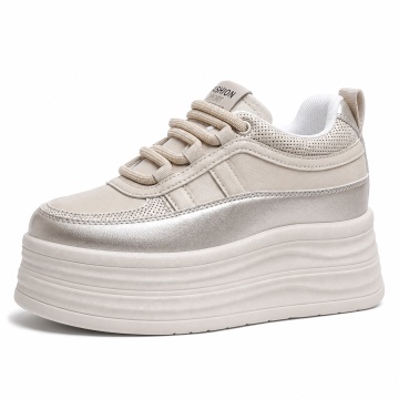 Sneakers dama cu platforma Aurii din piele Ecologica Plze - Img 6