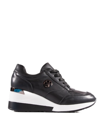Sneakers dama cu platforma negri din piele ecologica HS-2 - Img 4