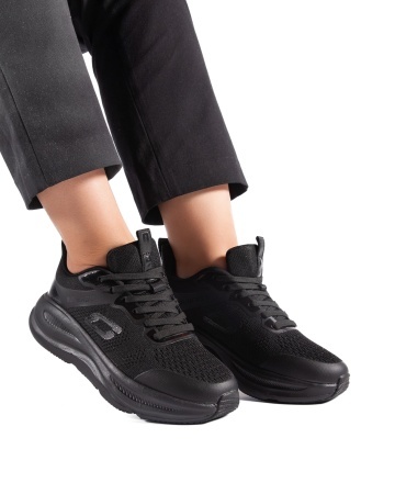 Sneakers dama negri din material textil F99296