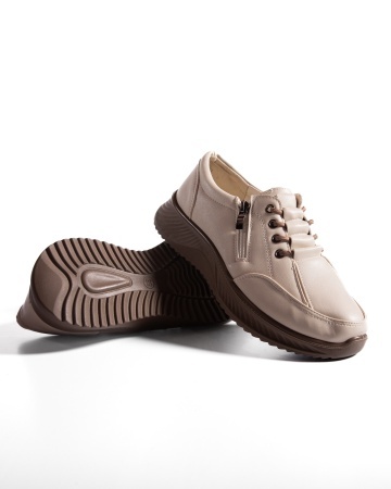 Pantofi dama casual bej din piele ecologica J12 - Img 6