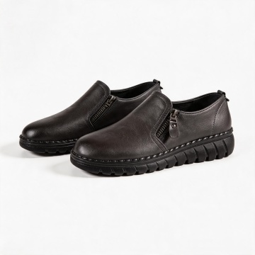 Pantofi dama casual gri din piele ecologica 3215