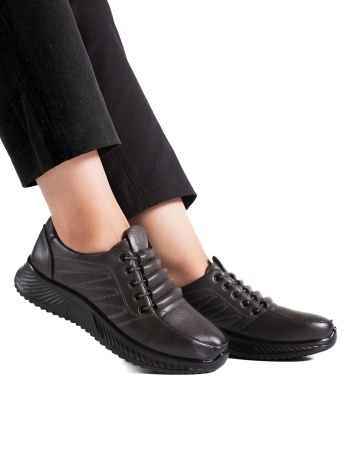 Pantofi dama casual gri din piele ecologica J01