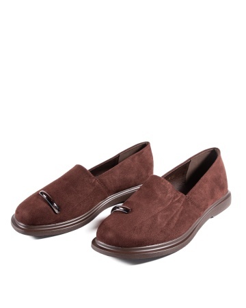 Pantofi dama casual maro inchis din piele ecologica intoarsa LF01-7 - Img 6