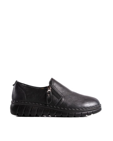 Pantofi dama casual negri din piele ecologica 3215-marimi mari pana la 43 - Img 5